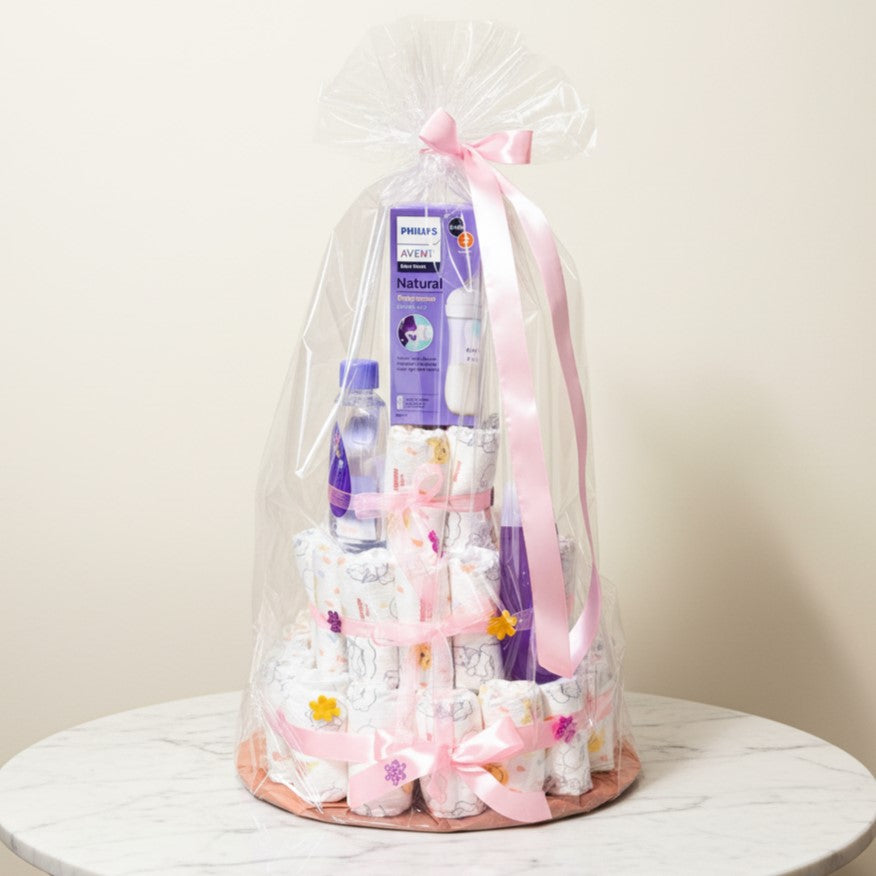Baby Shower Essentials Cake - Tort de scutece pentru Bebeluși